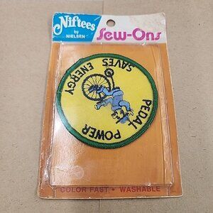 Niftees Sew Ons Patch Pedal Power Saves Energy  In Package